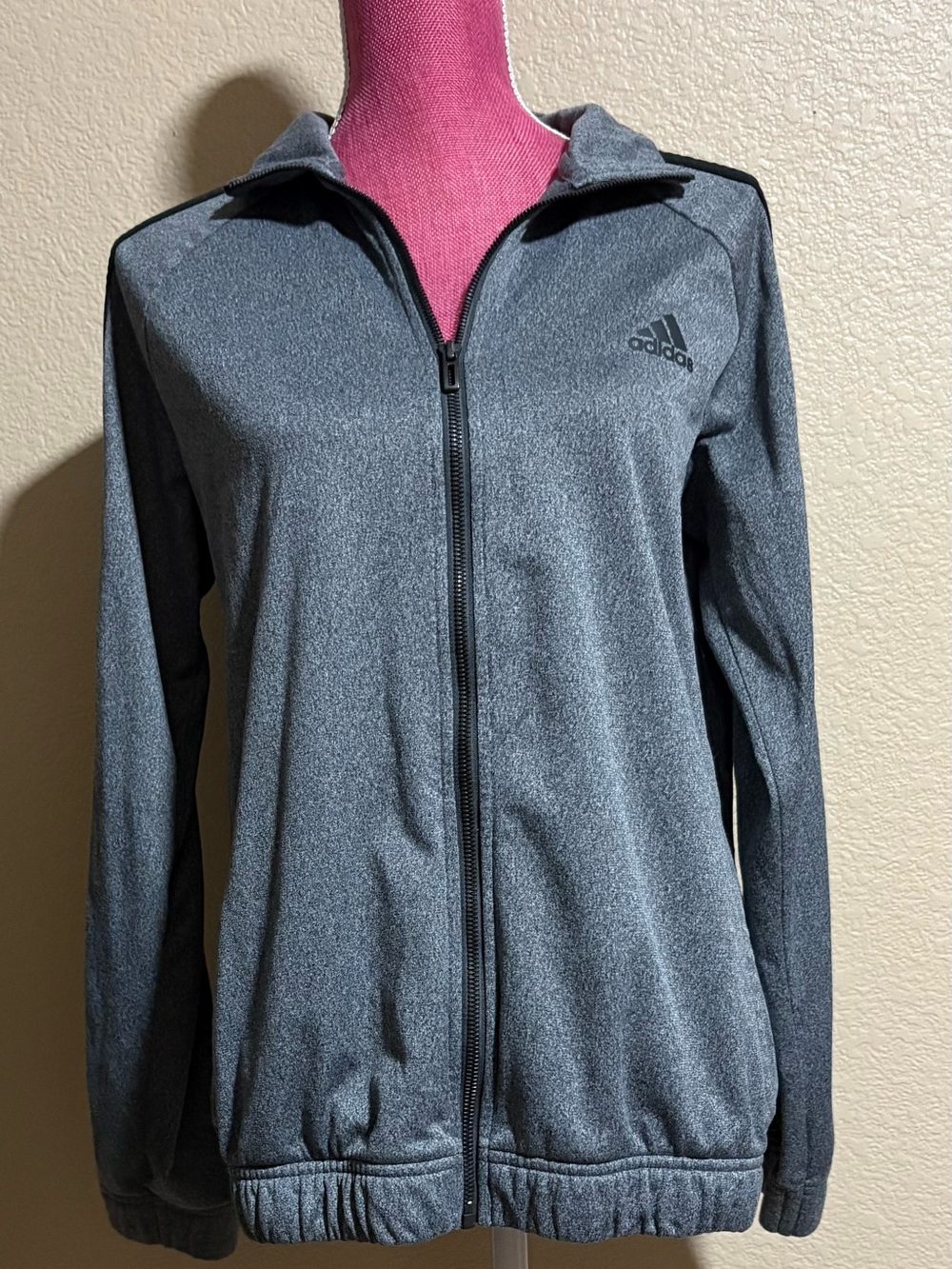 adidas Women's Dark Gray Full-Zip Bomber Jacket